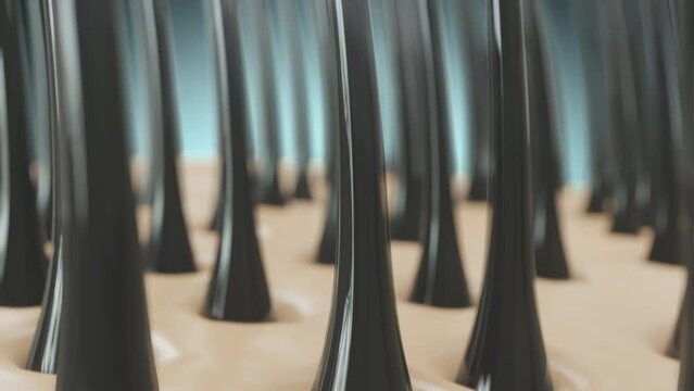 Nourish hair of shampoo or serum. Repair damaged hair. 3d rendering.	