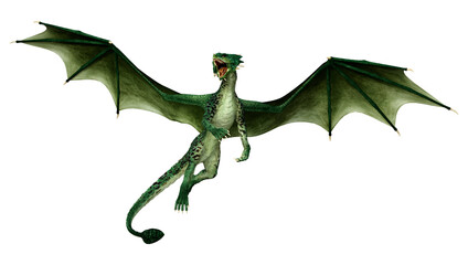 Fototapeta premium 3D Rendering Fairy Tale Dragon on White