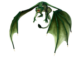 Naklejka premium 3D Rendering Fairy Tale Dragon on White