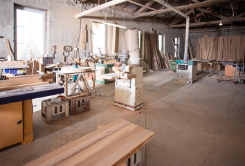 Modern carpentry shop for the manufacture wooden furniture