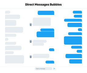 Vector illustration of different size of direct messages bubbles