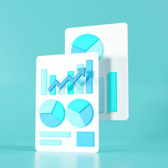 Business strategy concept. Business financials, leadership, direction and growth, planning. 3d render illustration