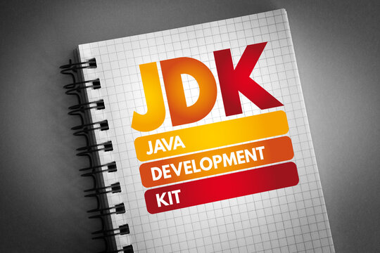 JDK - Java Development Kit acronym on notepad, technology concept background