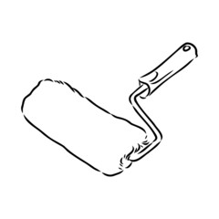 Hand drawn Paint roller illustration paint roller vector