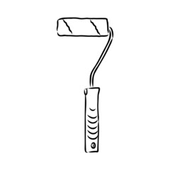 Hand drawn Paint roller illustration paint roller vector