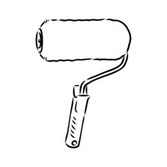 Hand drawn Paint roller illustration paint roller vector