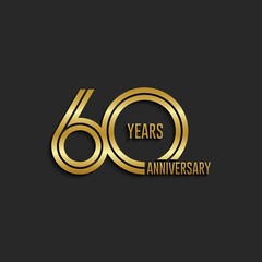 60th anniversary logotype. Anniversary celebration template design for booklet, leaflet, magazine, brochure poster, banner, web, invitation or greeting card. Vector illustrations.