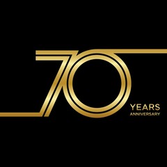 70th anniversary logotype. Anniversary celebration template design for booklet, leaflet, magazine, brochure poster, banner, web, invitation or greeting card. Vector illustrations.