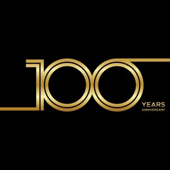100th anniversary logotype. Anniversary celebration template design for booklet, leaflet, magazine, brochure poster, banner, web, invitation or greeting card. Vector illustrations.