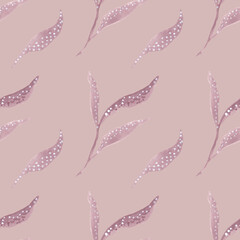 Seamless watercolor pattern of colorful autumn branches