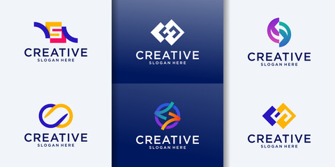 Flat design s logo template collection