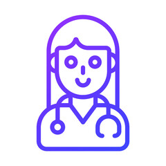 Lady Doctor Healthcare Medical, vector graphic Illustration Icon.