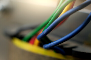 Closeup of Fiber optic cable