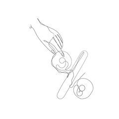 continuous line drawing percentage sale sign illustration line art