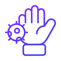 Dirty Hands Healthcare Medical, vector graphic Illustration Icon.