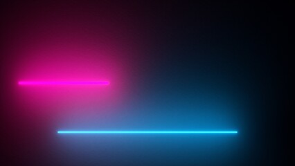 3d neon light background. 3D rendering