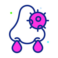 Nose Bleeding Healthcare Medical, vector graphic Illustration Icon.