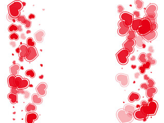 Beautiful red hearts falling vector illustration.