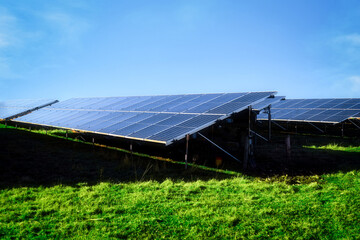 solar panels station collecting renewable energy