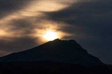 Sainte Victoire mountain in the light of a spring morning