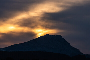 Sainte Victoire mountain in the light of a spring morning