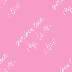 love you hearts romantic pattern illustration isolated on white. black and white seamless pattern for wallpaper, textiles, packaging, scrapbooking, foil stamping.