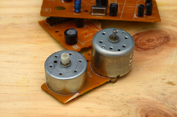 electronic components close-up details circuit board parts