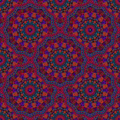 Round medallion vector seamless pattern.