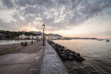 Scenic sunset in Ischia Ponte, Campania, Italy