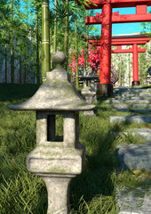3D Rendering Japanese Garden