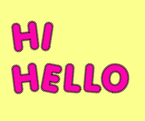 Hi Hello text speech vector isolated template. Sound effect bang icon