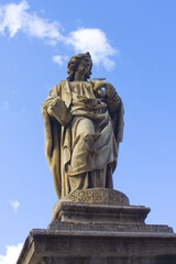 Fototapeta na wymiar Statue near Palermo Cathedral, Sicily, Italy