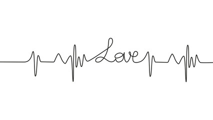 love lettering heartbeat design positive motivational optimist heart love.