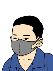 cute boy cartoon on white background