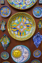 Typical sicilian ceramic souvenirs for sale in Palermo