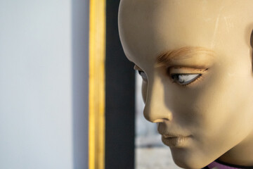 Closeup of a Mannequin in a moody ambient