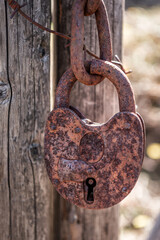 old rusty padlock