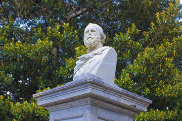 Monument to Garibaldi in Garibaldi Garden at Piazza Marina in Palermo, Sicily, Italy