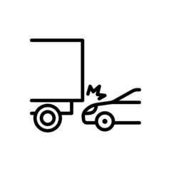 Non-Compliance With Distance Icon. Auto Accident. Vector sign in simple style isolated on white background.