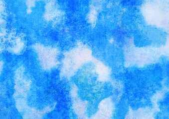 blue sky watercolor paper background, abstract wet impressionist paint pattern, graphic design