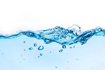 water splash with isolated bubbles on white background
