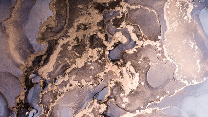 Modern hand painted artwork of abstract transparent alcohol ink background. Art for design