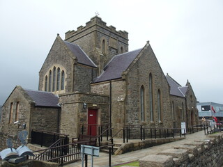 The Shetland Library in a former church in Lerwick, Shetland Islands, Scotland, UK