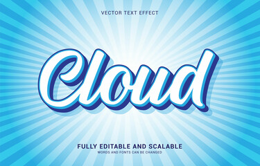 editable text effect, Cloud style