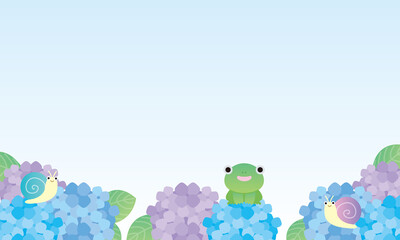 2022-156梅雨の生き物とあじさい