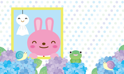 2022-165楽しい梅雨の窓辺　水玉