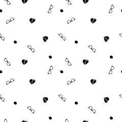 seamless pattern with falling heart