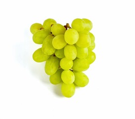 Green grapes isolated on a white background.
