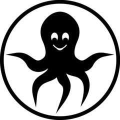Funny smiling little octopus vector illustration
