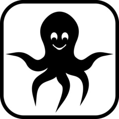 Funny smiling little octopus vector illustration
